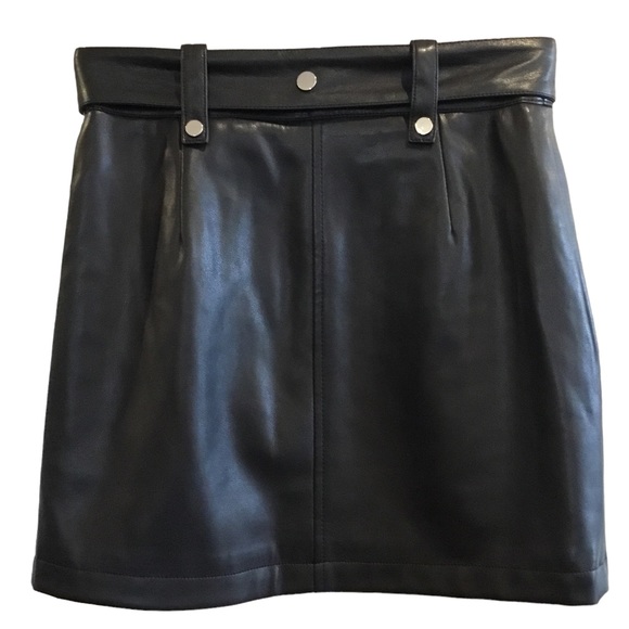 7 For All Mankind black faux leather miniskirt. - Picture 2 of 3